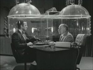 The cone of silence was frequently used by Agent 8 and the Chief in sharing secrets.